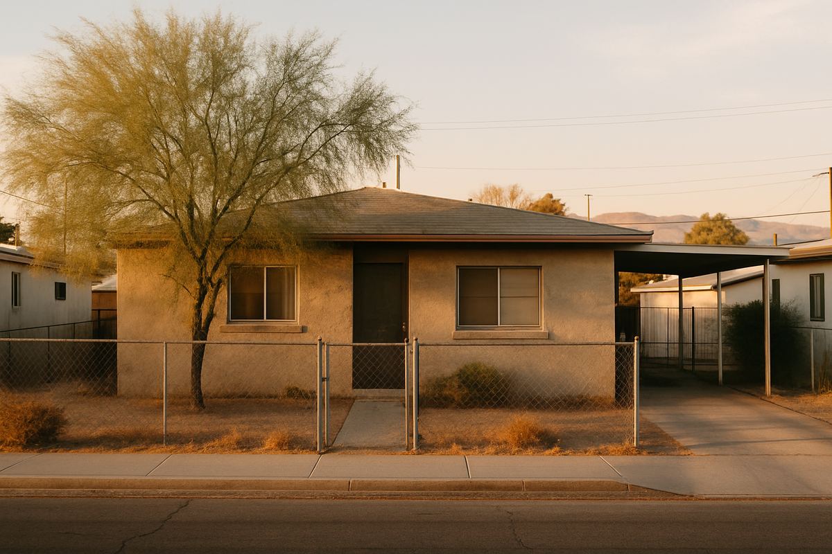 Postwar stucco home on an older North Las Vegas street