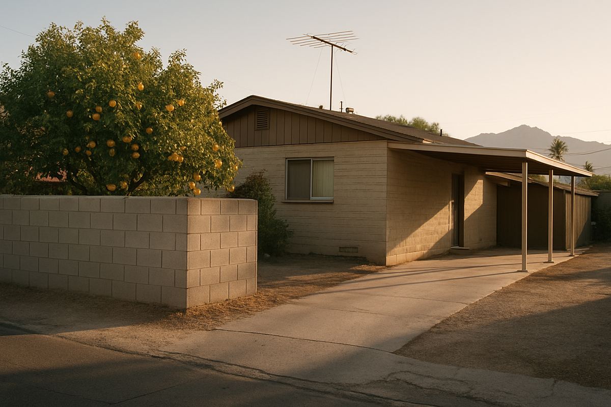 Ranch home with a carport on a street near UNLV